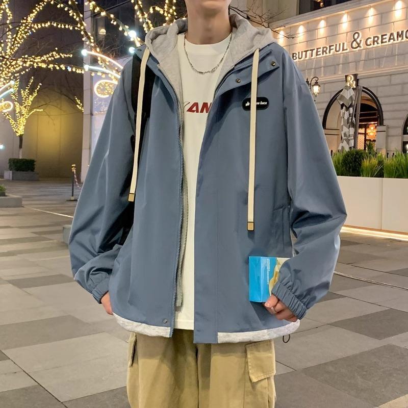 

Мужская куртка-обманка из двух частей, весенне-осенняя рабочая куртка, подростковая трендовая уличная одежда для зарядки XXXL