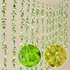 LED green leaf rattan copper wire 3X1M curtain lamp USB remote control home decoration simulation plant Liuye stylus