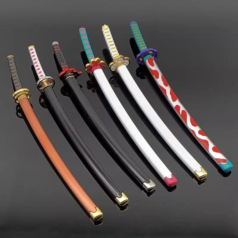 25cm Metall Demon Slayer Katana Ainme Kimetsu No Yaiba Tanjirou Mini Stahl Schwert Echte Größe Japanisches Katana Samurai Säbel Kinderspielzeug