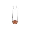 Celine Triomphe Logo Embossed Oval Fabric And Leather Mooncake Bag Wallet Crossbody Shoulder Bag Women Bags Brown 10I702EQH-14ML