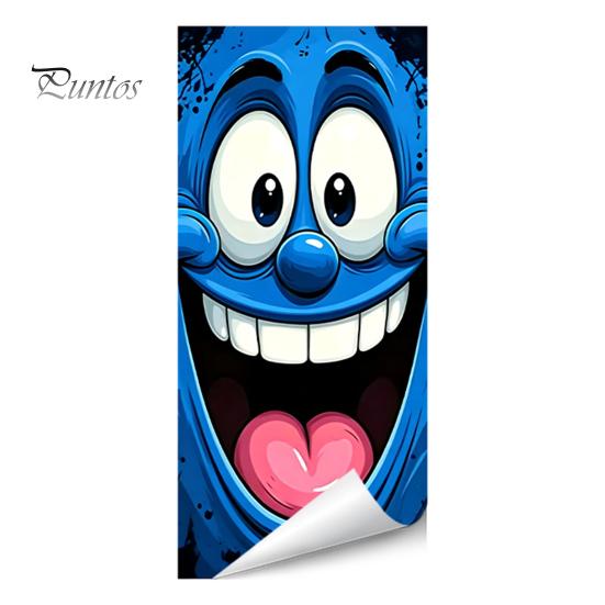 Cartoon Style Trash Can Accessories Funny Sticker, Cute Big Eye Expression Decorative Stickers for Community Corridors Adhesive Label, Waterproof PVC