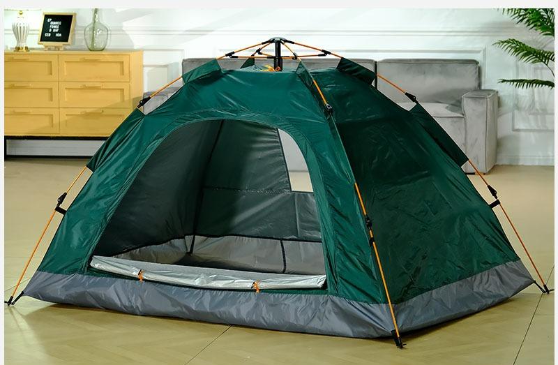 

Portable Foldable Outdoor Camping Tent Quick Open Silver Glue Thickened Sun Shelter Beach Canopy Tent for Camping Travel темно-зеленого