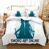 High Quality 3D Digital Printed Sword Art Online Pattern Duvet Cover with Pillow Cover Bedding Set Anime Bed Set Bedroom Deocr