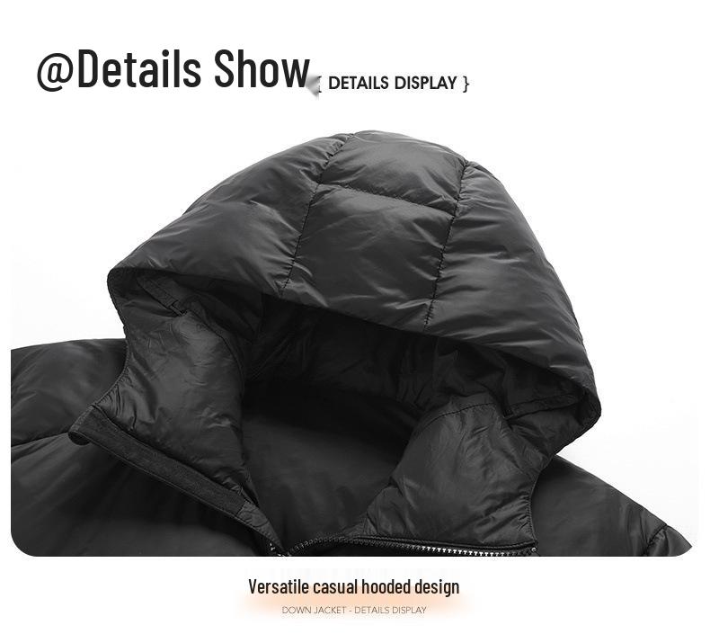 Men's Winter White Duck Down Jacket: Trendy, Thickened, Warm, Fashionable, Unisex