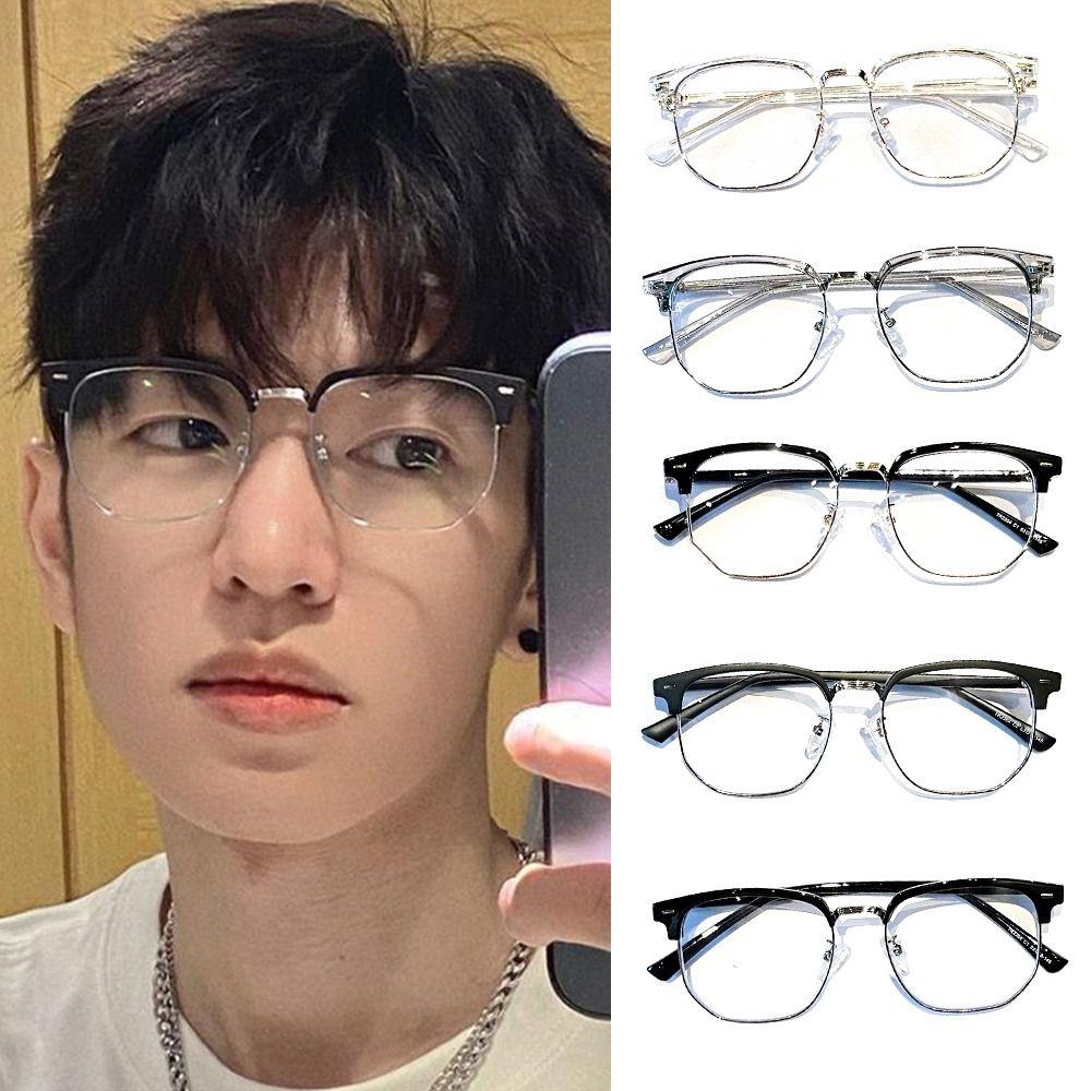 

Plastics Anti-Blue Light Glasses Metal Half Frame Computer Reading Glasses for Women Men