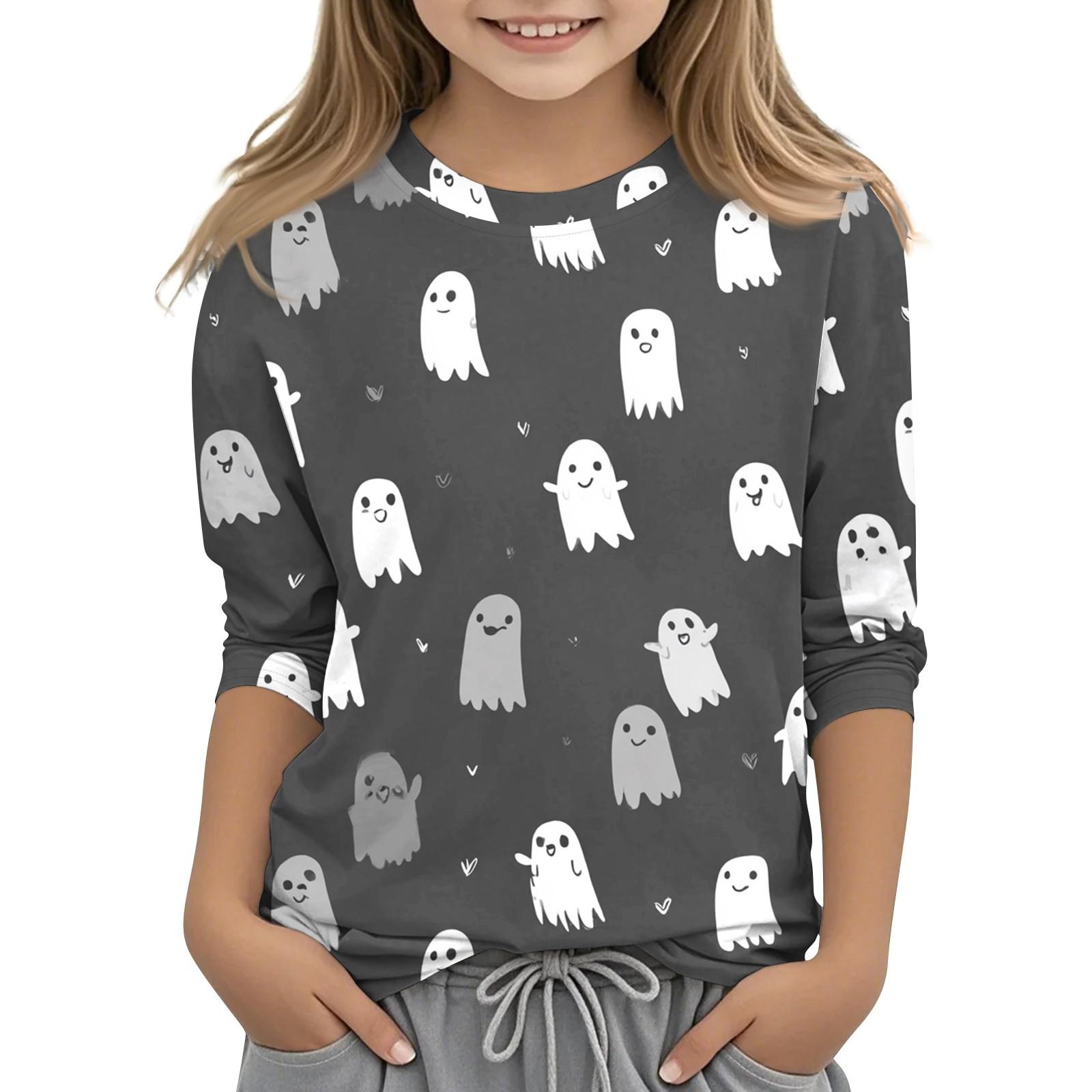 

Детская футболка с круглым вырезом и принтом, рукава 3/4, повседневная футболка 140