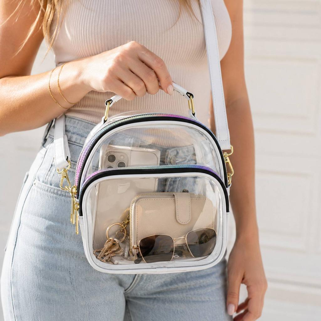 Large Capacity Clear Crossbody Bag for Everyday Use Transparent Purse