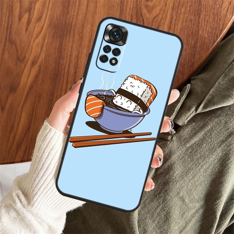 Japanese Sushi Food Case For Xiaomi Redmi Note 14 Pro 13 12 11 10 15 Pro Plus Redmi 13 C 15 10C 12C 14C 15C Cover