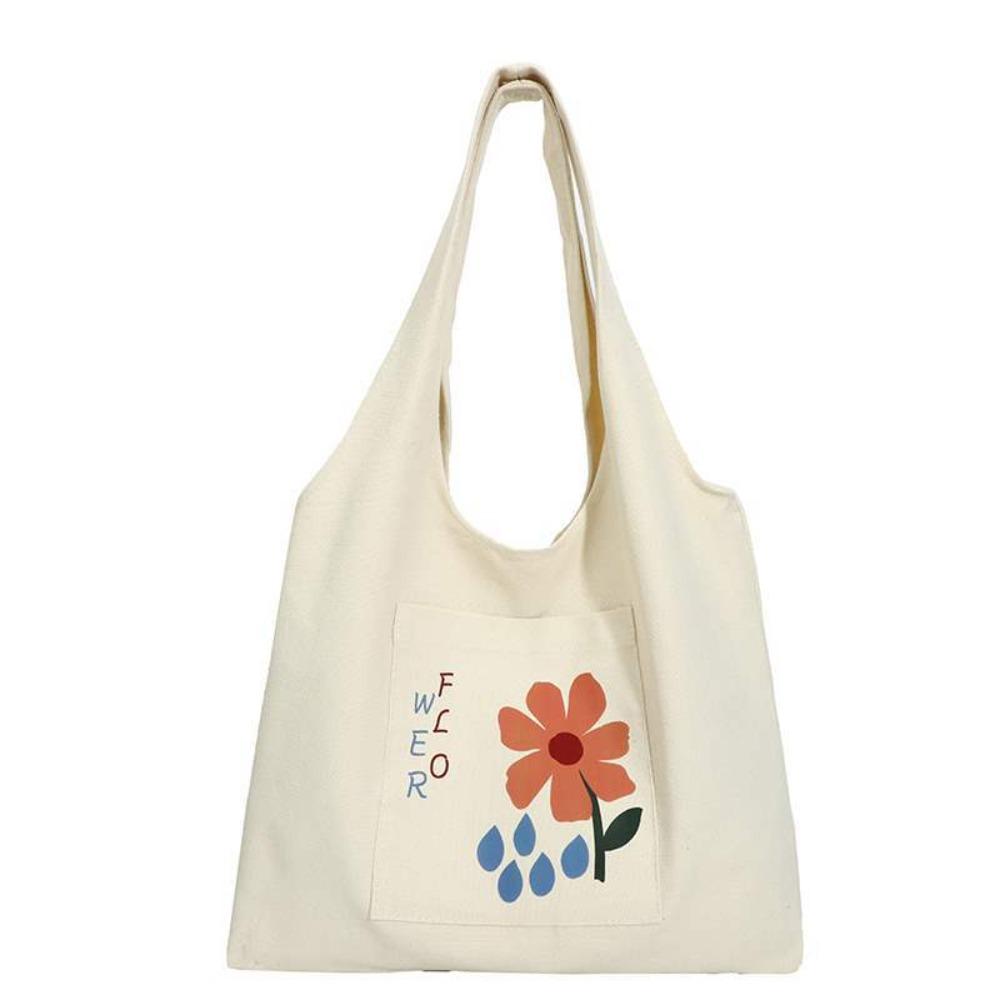 

Large Capacity Flower Tote Bag Versatile Women s Armpit Bag Fashion Canvas Shoulder Bag Ladies