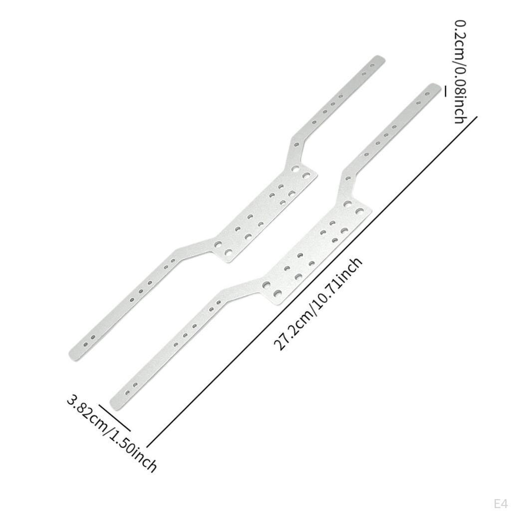 2 Pieces Aluminium Chassis Frame Rails Replacement Sturdy Upgrade Spare Parts for MN98 MN99S