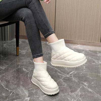 Snow Boots Fashion Warm Women Boot Winter Velvet Casual Ankle Boots Thick Soled Classic Women Shoes Simple Daily Cotton Boot