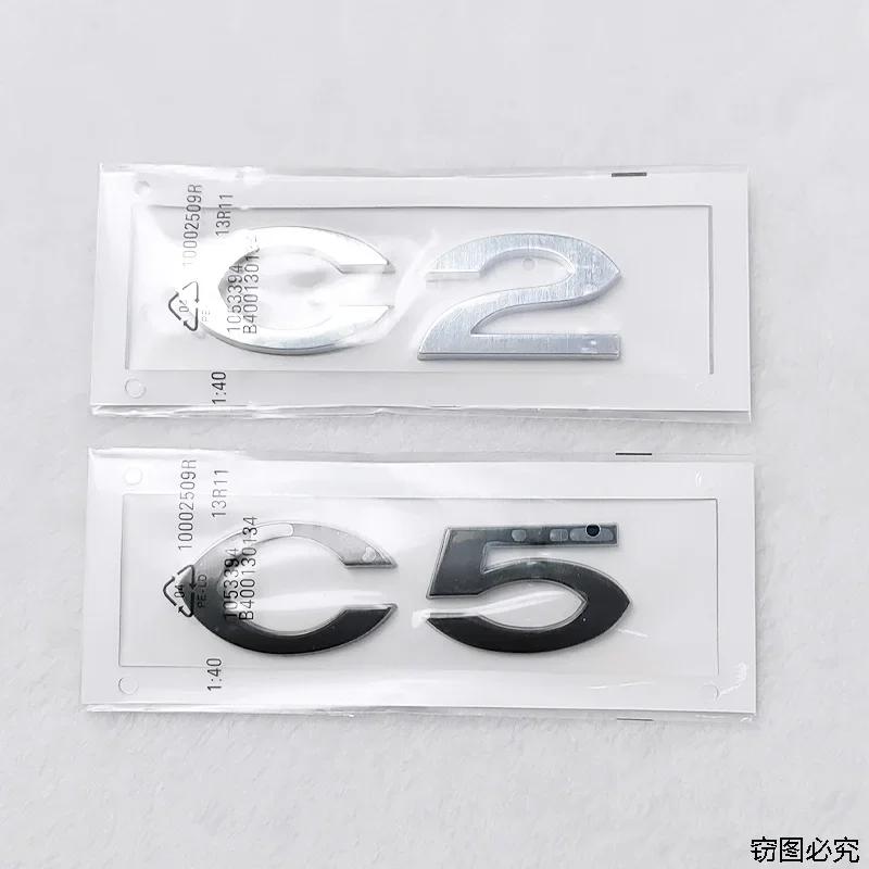C2 C4 C5 Logo ABS 3D Car Rear Trunk Badge Sticker Styling for Citroen Brand Emblem Auto Body Decals Auto Modified Accessories