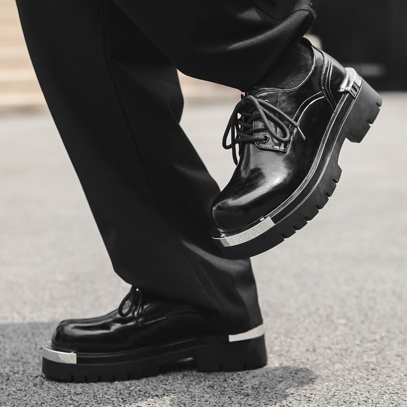 Fashion Leather Shoes For Man Platform Genuine Leather Big Size Shoes High Quality Designer Formal Platform Casual Shoes Outdoor