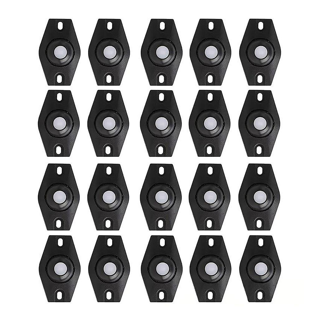 20-Pack No-Drill Adhesive Storage Box with Ball Casters, Plastic