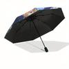 "Magical Moonlit Guardian: Celestial Butterfly Dreamscape" Umbrella, Portable 3 Fold Compact Umbrella for Men & Women,S250