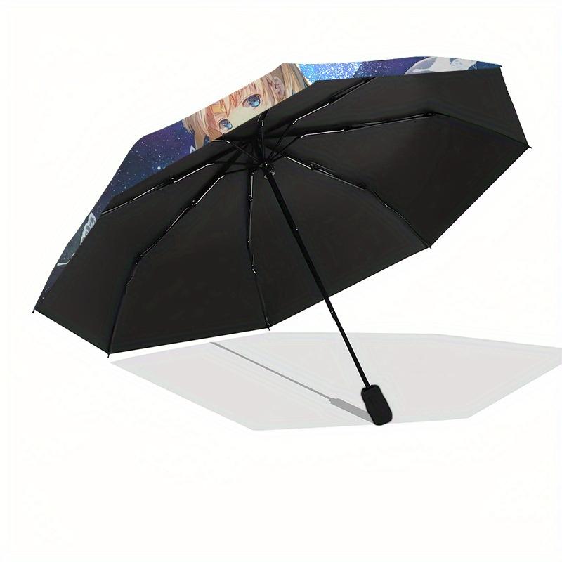 "Magical Moonlit Guardian: Celestial Butterfly Dreamscape" Umbrella, Portable 3 Fold Compact Umbrella for Men & Women,S250