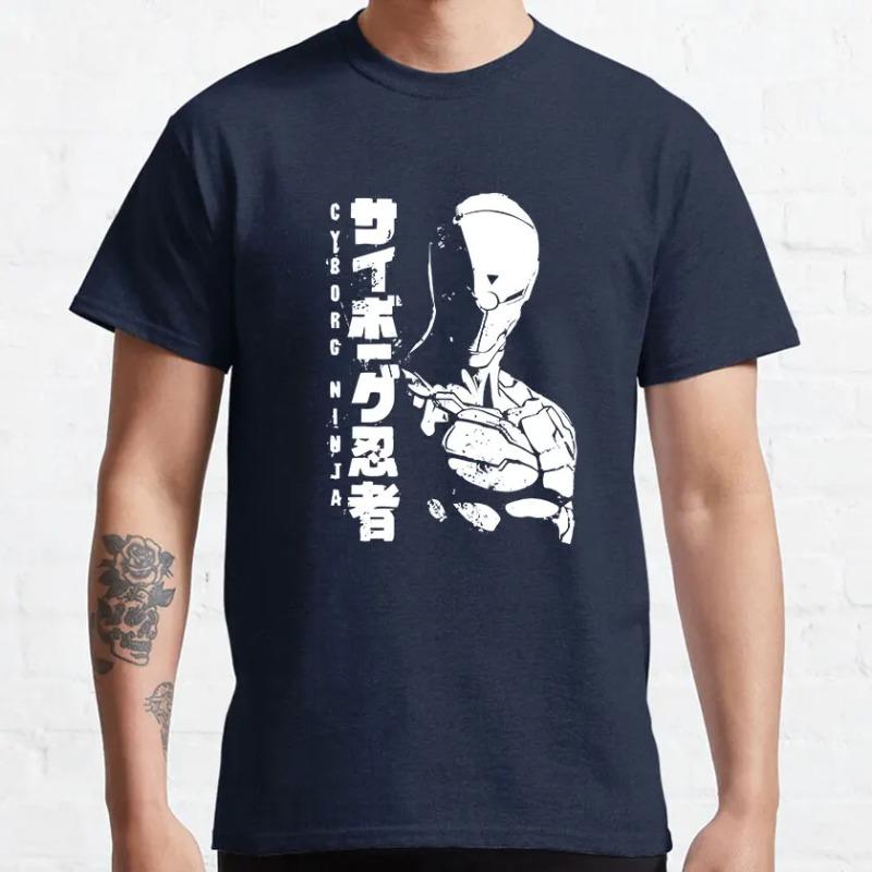 Cyborg Ninja Metal Gear Solid Gray Fox Vintage Videogame MGS Printed T Shirt for Men 100 Cotton Plus Size Mens Clothing