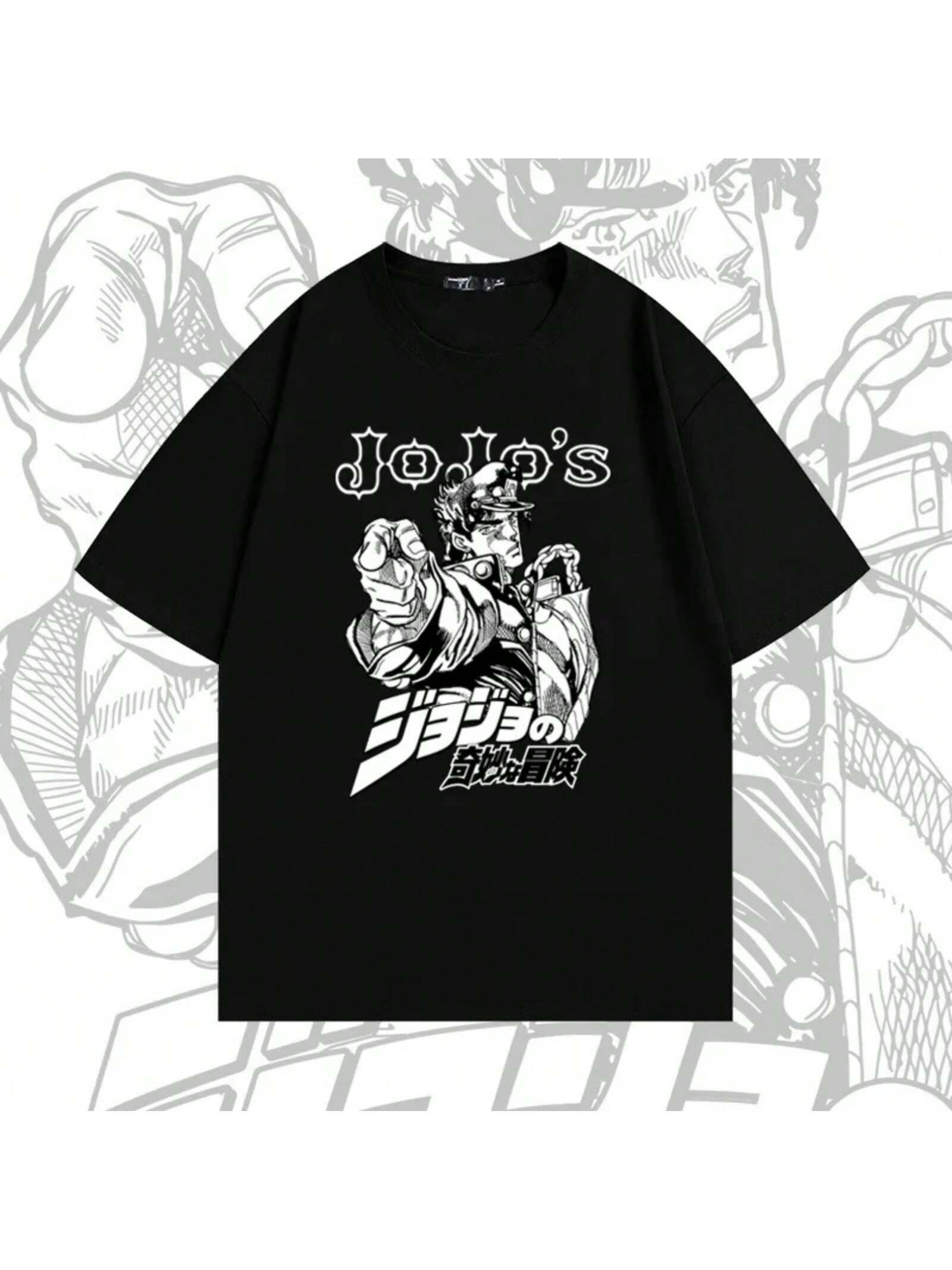 Bizarre Adventure Anime s Bizarre Adventure Print Summer unisex s 100% Cotton T-Shirt Daily Casual Comfortable Streetwear S разноцветный