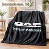 Custom Text Flannel Blanket DAF Print Warm Cozy Blanket Home Sofa Bedding