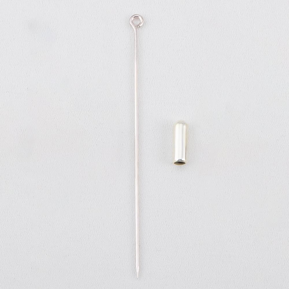 20pcs/lot 50/70mm Stick Metal Brooch Base Pin Safety Stopper Needle for DIY Lapel Badges Hat Jewelry Making Accessories Supplies