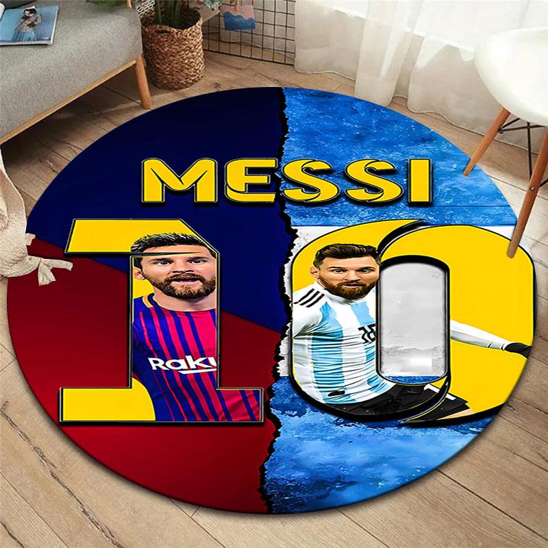 Messi Round Area Rug,Carpet Rug for Living Room Bedroom Sofa Playroom Decor,Non-slip Floor Mat