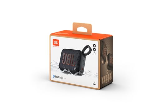 JBL GO4 Bluetooth Speaker with USB C Charging, IP67 Dustproof and Waterproof, App Compatible, Passive Radiator, Portable, Black (JBLGO4BLK)