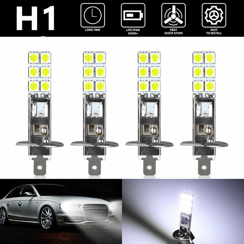 1Pc Car LED Headlights H1 H3 Head Lights 55W 5050 Chip 6000K Fog White Lamps