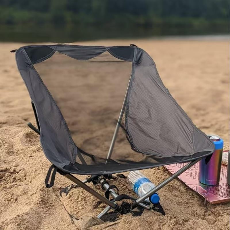 Venkovní kempingová židle, ultralehký hliníkový rám, síťovina, prodyšná židle, látka, přenosná židle s opěradlem pro turistiku a rybaření