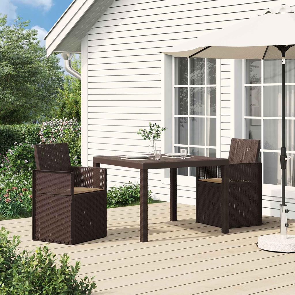 Garden Dining Chairs 2 pcs Brown and Taupe PP