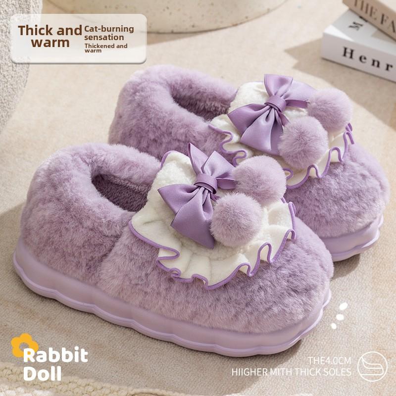 

Мода Мода Милые Красивые Бант Женские Тапочки Для Дома Зимние Мягкая Подошва Изысканные Теплые Изящные Повседневные Качественные Удобные Плоские Хлопковые Тапочки 44-45 фиолетовый