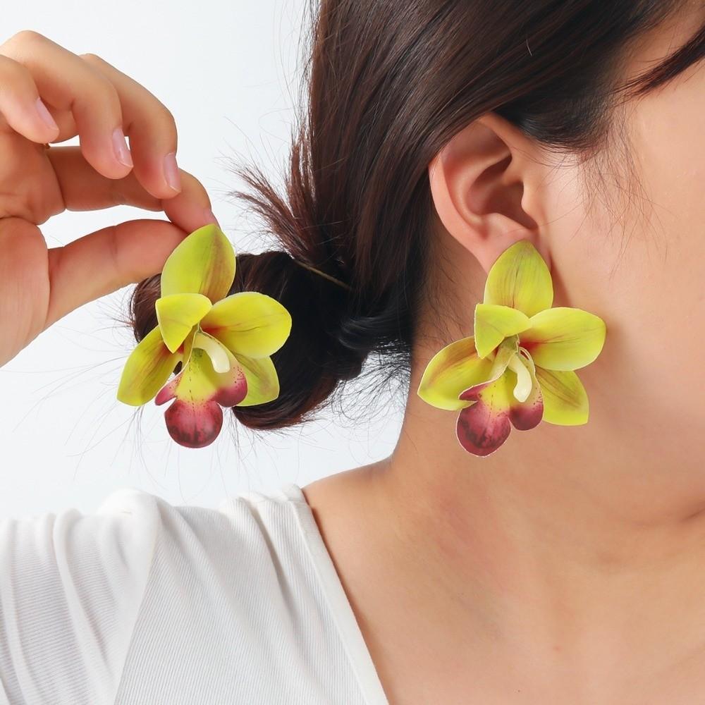 Korean Style Large Flower Earrings Butterfly Orchid Bohemian Dangle Earring  Beach