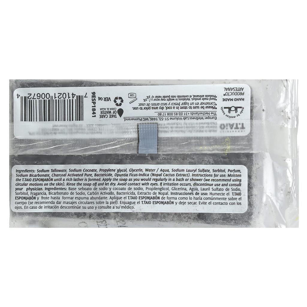 T. Taio Soap Bar, Sponge, Original Charcoal, 120G(4.2Oz)