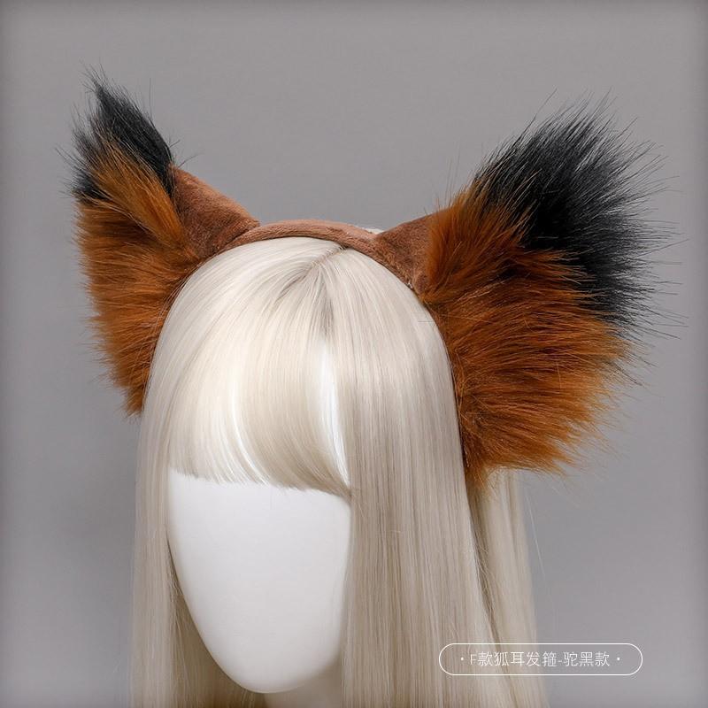 Handgefertigtes Fuchs-Ohren-Haarband Cosplay Kostüm Party Halloween Accessoire Süßer Kawaii Stil