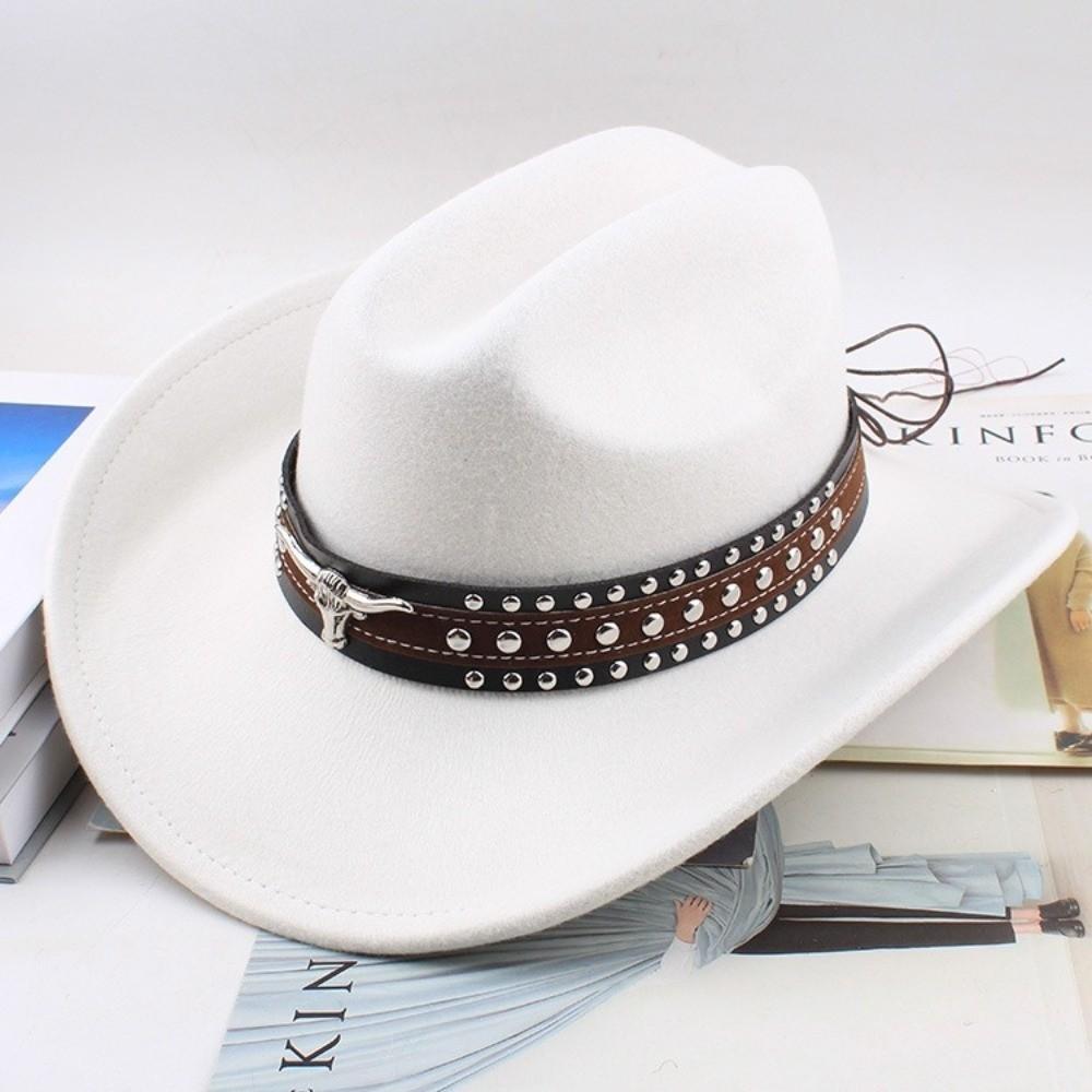 Soft Felt Cowgirl Hat Wide Brim Sun Hat Fashion Riding Hat Theme Party
