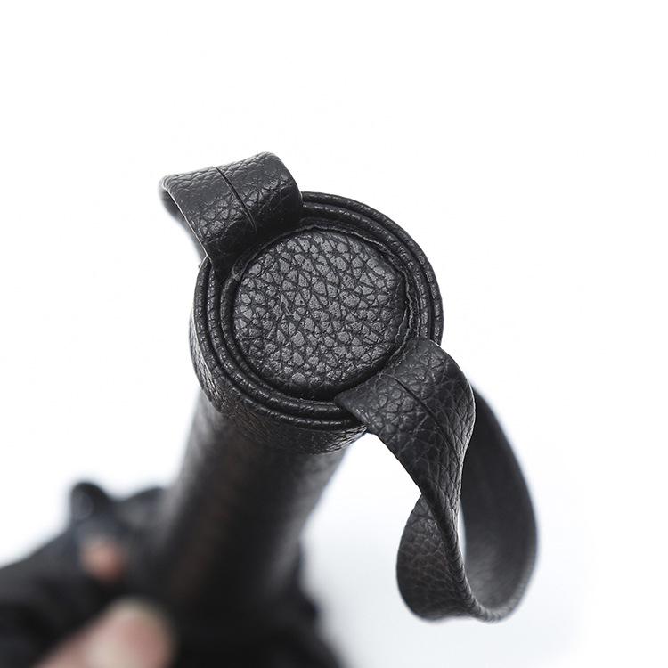 Leather BDSM Whip for Flirting and Spanking - Black