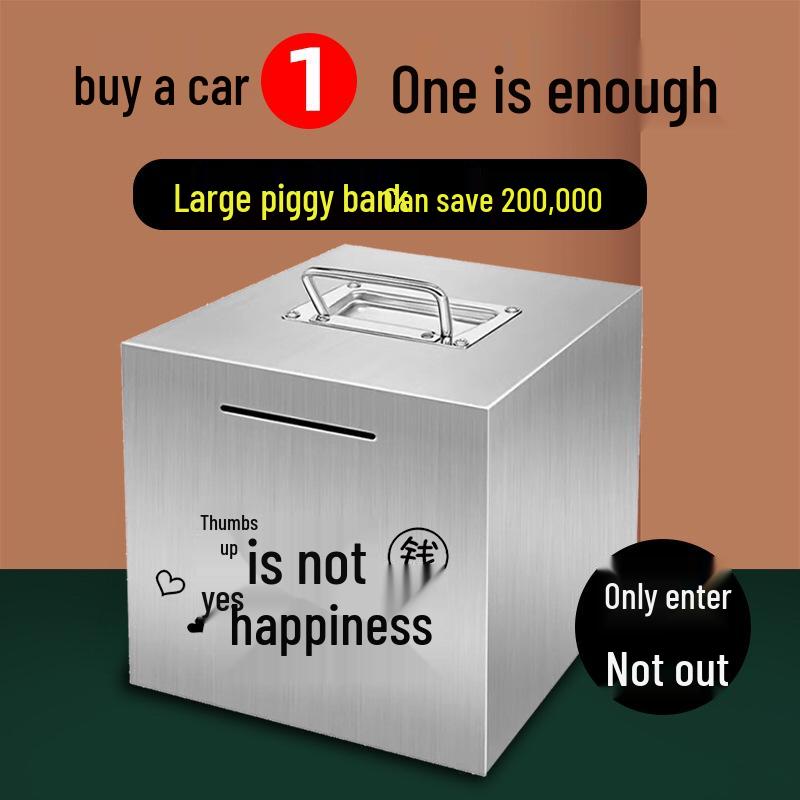 2026 Large Capacity Stainless Steel Piggy Bank for Adults - Secure Savings, Not for Kids