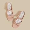4.5Cm Inner Height Increase Square Head Wedge Heel Sheepskin Bow Slippers Women's Sandals Summer New