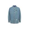 Evisu Graffiti Daruma Long Sleeve Shirt Men Shirts Denim-Blue 2ESHTM3SL111RXDN