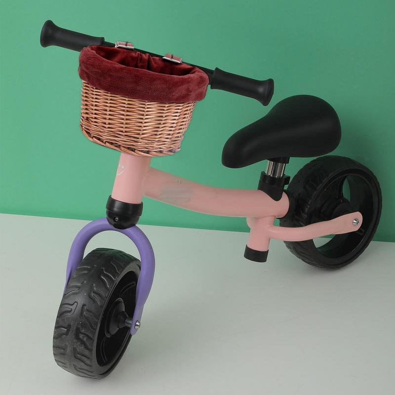 Cesto per Bicicletta per Bambini Bici Scooter Cesti con 2 Cinghie in Pelle Regolabili Staccabile in Vimini a Forma di D Impermeabile Durevole Mano