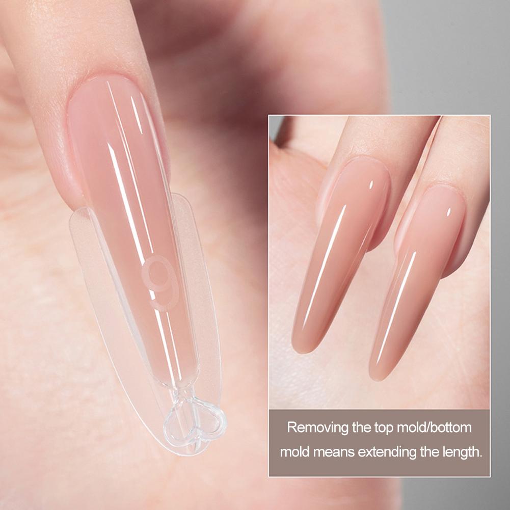 Dual Form Nail Extension System Top Bottom Sandwich Design Reusable Clear for UV LED Gel Professional Salon Tool DIY At Home