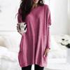 New Autumn Long Sleeved Casual Pocket T-shirt Top for Women's Clothing