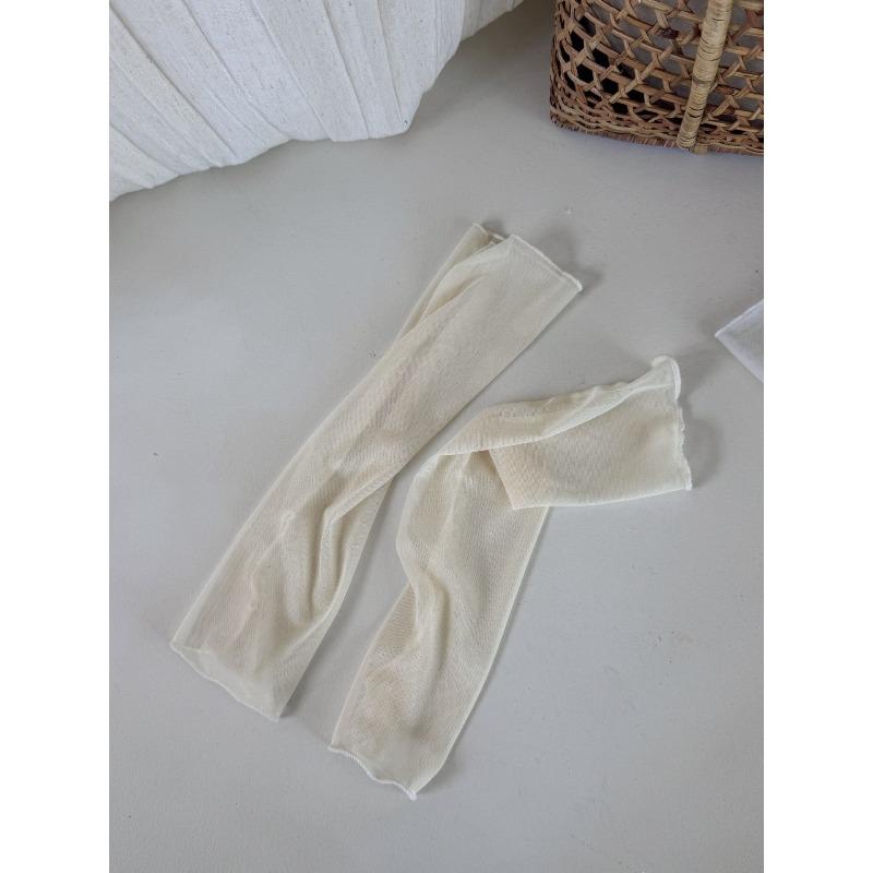 Summer Breathable Mesh White Socks for Children, Plain Color, Mid-calf Ankle Socks, Half-length Socks