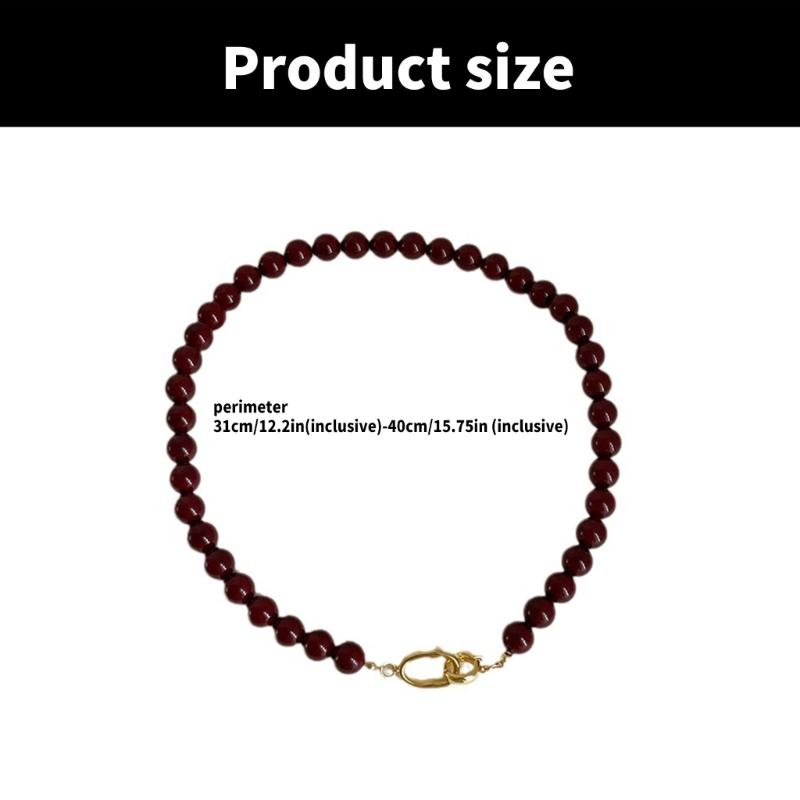 Beaded Necklace Glass Beads Copper 31-40cm Gold Plated Chain Double Toggle Clasp for Fashion Lovers Party Jewelry