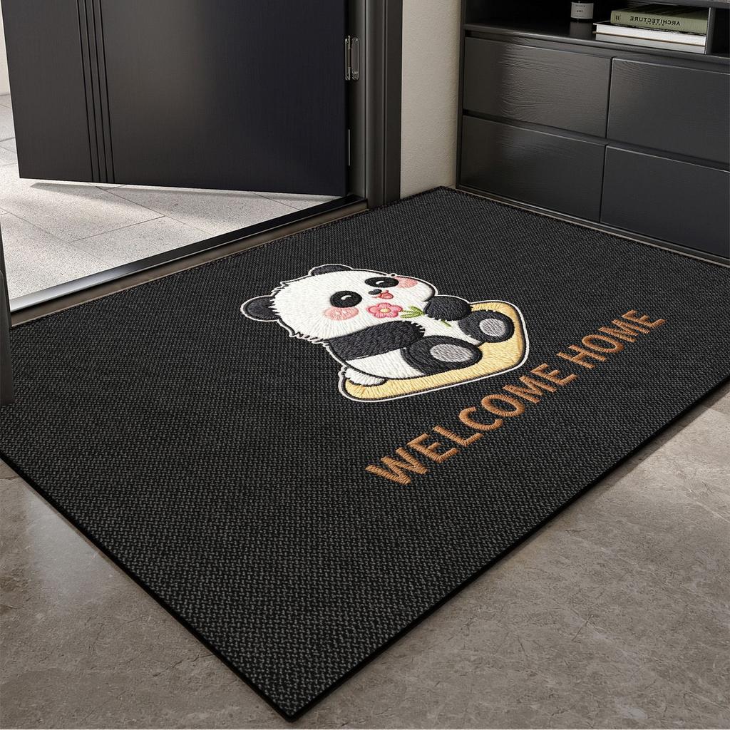 Cute Cartoon Dog Skateboard Welcome Home Door Mat Carpet Rug for Entryway Indoor Home Decoration Floor Mat with Animal Pattern