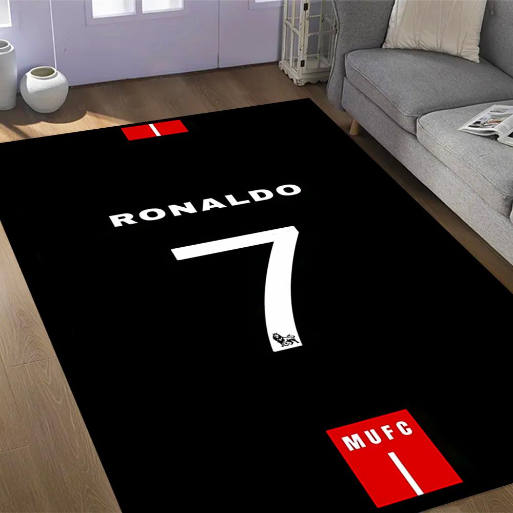 Ronaldo's Legendarische Nummer 7 Thema Anti-Slip Vloerkleden - Polyester Woondecoratie, Geschikt voor Slaapkamers, Woonkamers, Entrees, Studio's en Decoraties