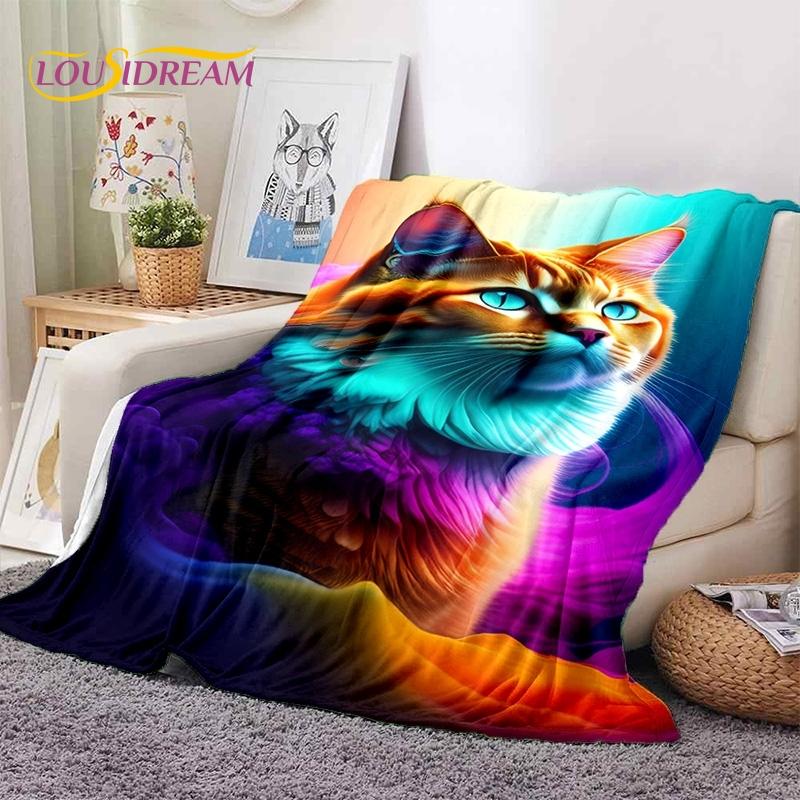3D Persian Cat,Cute Calico Cat,Ragdoll Cartoon Soft Blankets,Keep Warm Throw Blanket for Picnic Beds Sofa Home Bedroom Gift Kid
