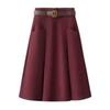 Autumn and Winter Woolen Skirt for Women A-line Large Umbrella Skirt 2025 New High-waisted Slim Mid-length Woolen Pleated