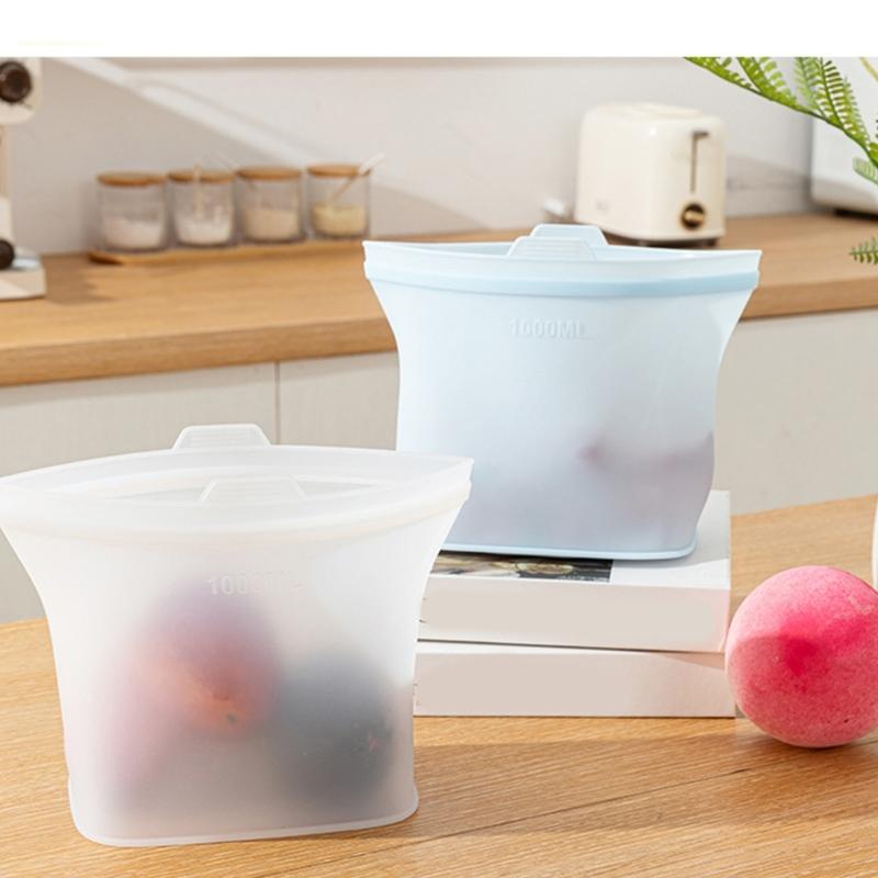 User Friendly Kitchen Storage Bags Made Of Premium Silicone With Airtight Seal Ideal For Leftovers Snacks Meal Preps
