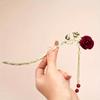 Romantic Rose Chinese Style Tassel Hair Clip Women's Fashion Handmade Hair Clip Exquisite Gift Women Hair Needle Hair Accessory
