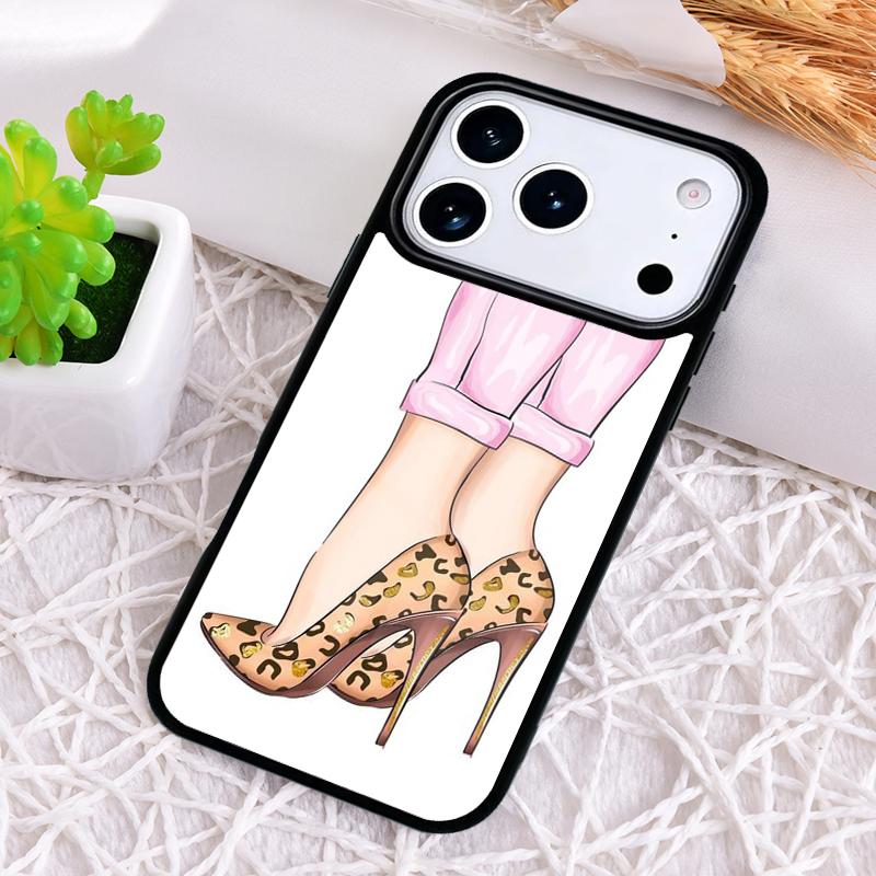 

High Heels Girl Fashion soft Phone Case for iPhone 17 Air 16 15 11 12 14 13 Pro Max Shockproof Cover iPhone 15
